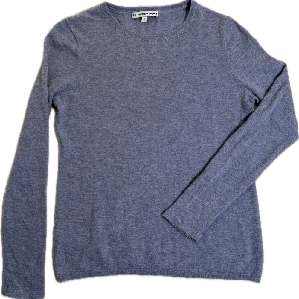 Periwinkle cashmere crewneck Sweater cottage twee